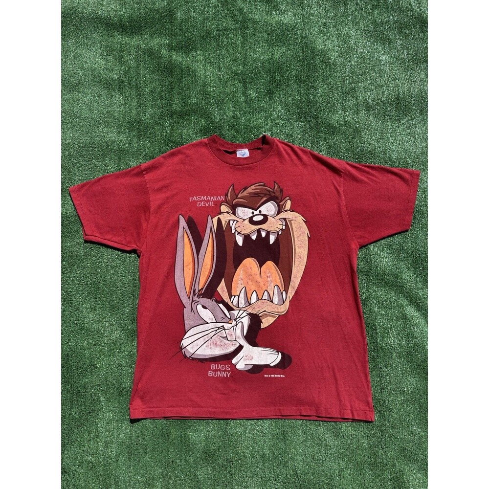 1993 Vintage Single Stitch Looney Tunes Bugs Bunny Taz Tasmanian Devil Shirt XL